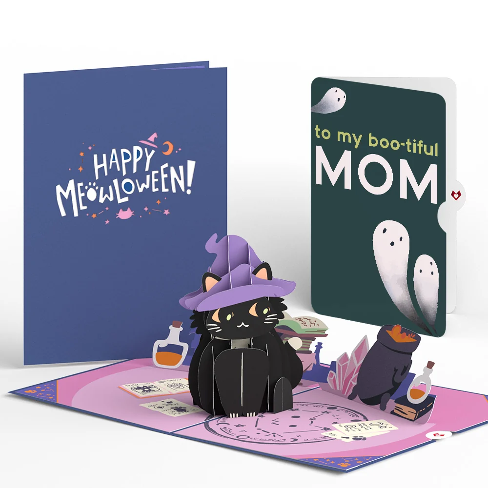 Lovepop Halloween Cat Classic Pop-Up Card and Sentiment Set for Mom Bottle