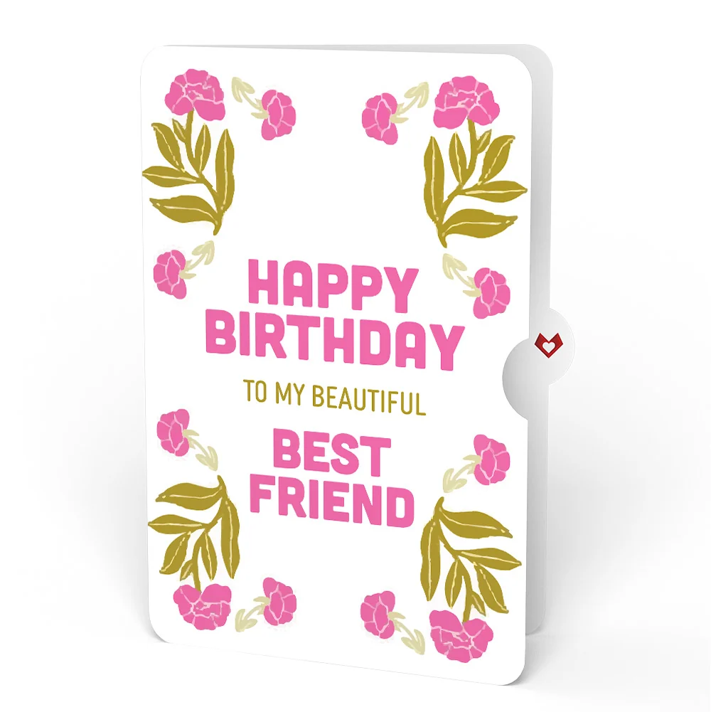 Lovepop Vintage Floral Love You Heart Birthday Pop-Up Card and Sentiment Set for Best Friend - Image 4
