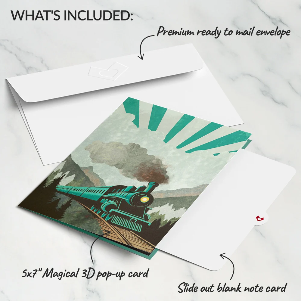 Lovepop Classic Train Pop-Up Card - Image 5