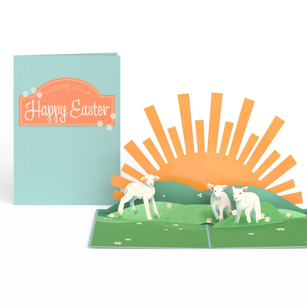 Lovepop Happy Easter Lambs Pop-Up Card & Bouquet Bundle - Image 2