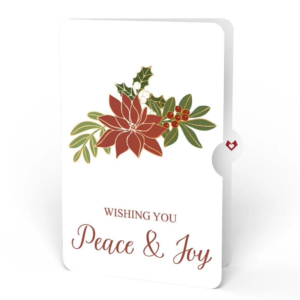 Lovepop Stained Glass Winter Cardinal Pop-Up Gift and Poinsettia Peace & Joy Christmas Sentiment Set - Image 4
