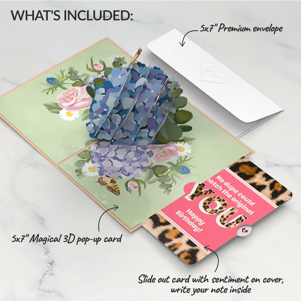Lovepop Hydrangea Butterflies Birthday Pop-Up Card and The original YOU Sentiment Set - Image 2