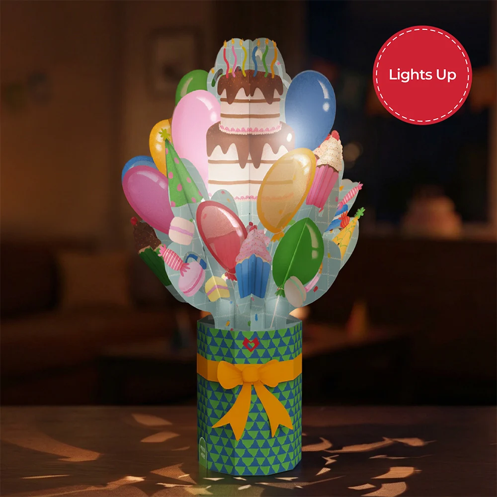 Lovepop Birthday Bash Light-Up Bouquet Vase