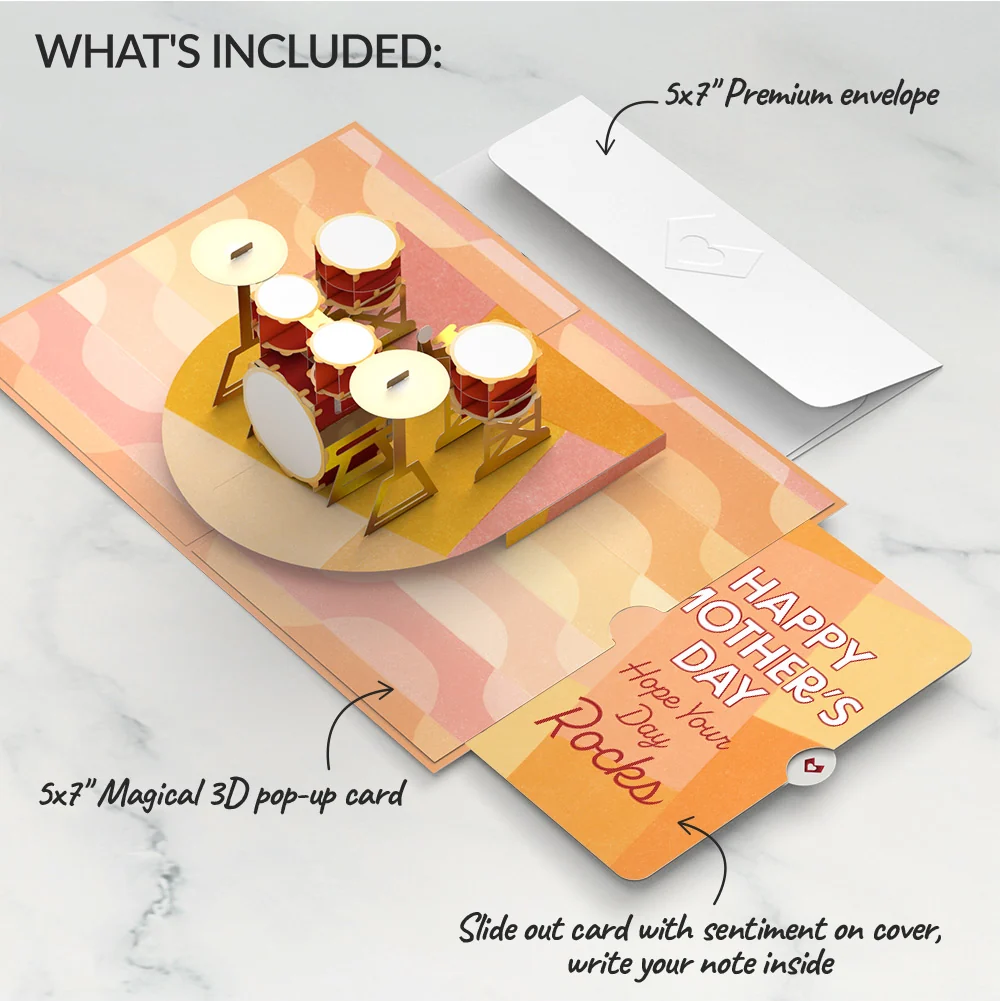 Lovepop Drum Kit Mother’s Day Pop-Up Card and Sentiment Set for Mom - Image 2