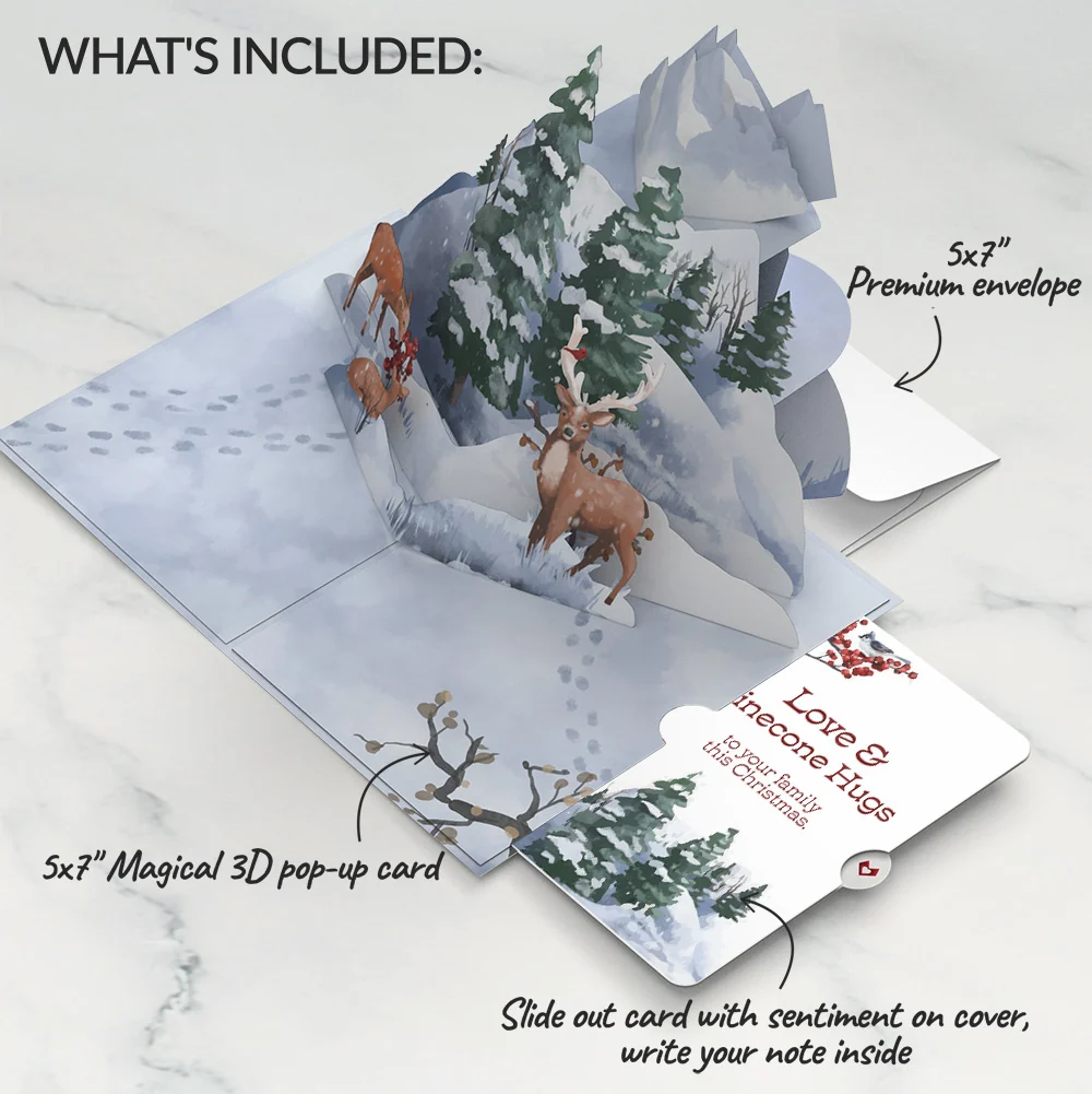 Lovepop Snowfall's Hush Winter Pop-Up Card and Sentiment Set for Family - Image 2