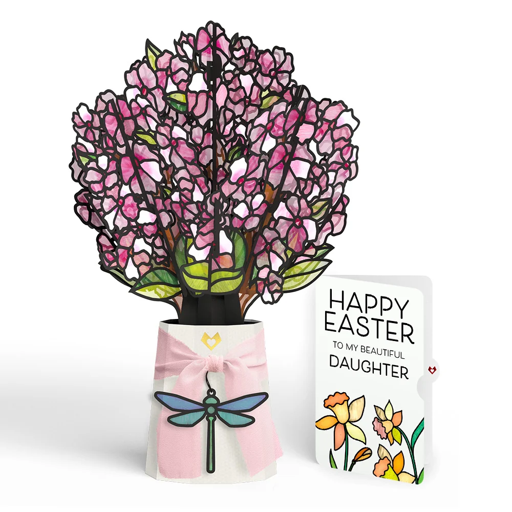 Lovepop Sun-dappled Cherry Blossom Easter Suncatcher Bouquet and Sentiment Set for Daughter Glass