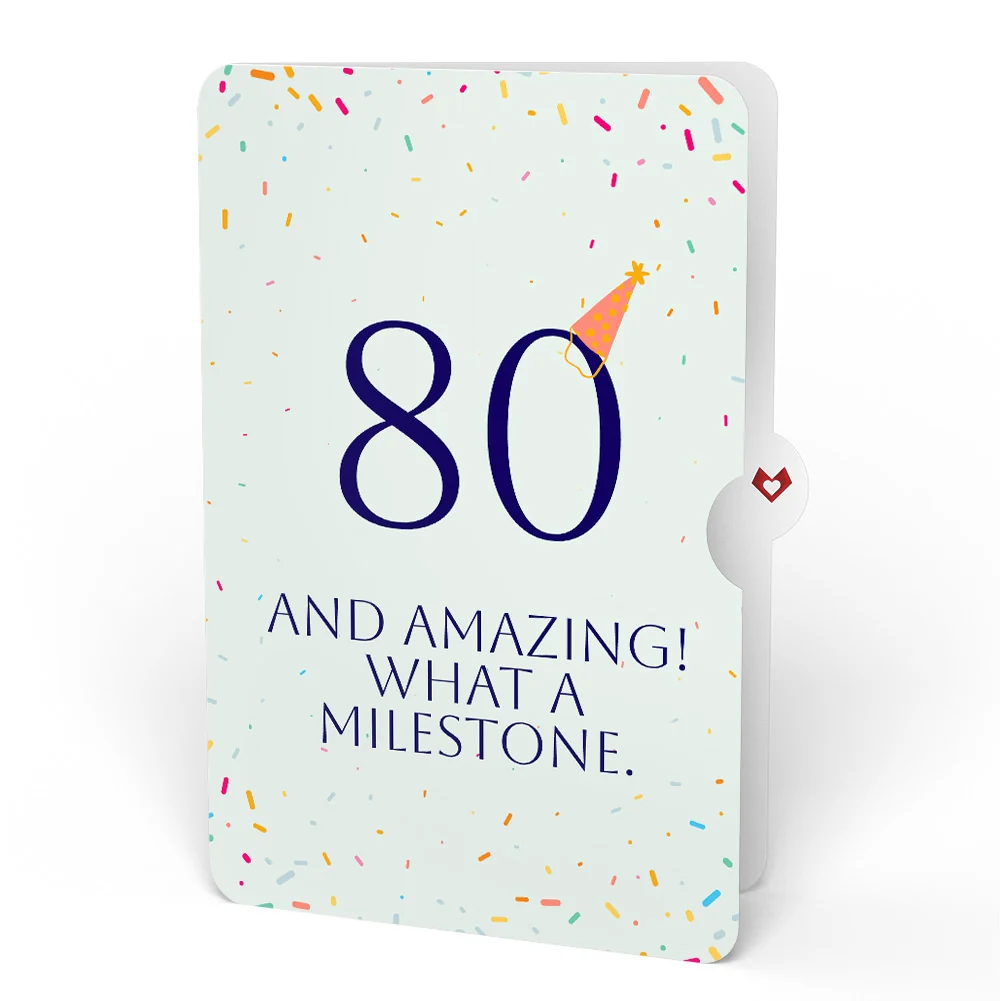 Lovepop Wishing You a Happy 80th Birthday Music and Lights Pop-Up Card and Party Hat Sentiment Set - Image 4