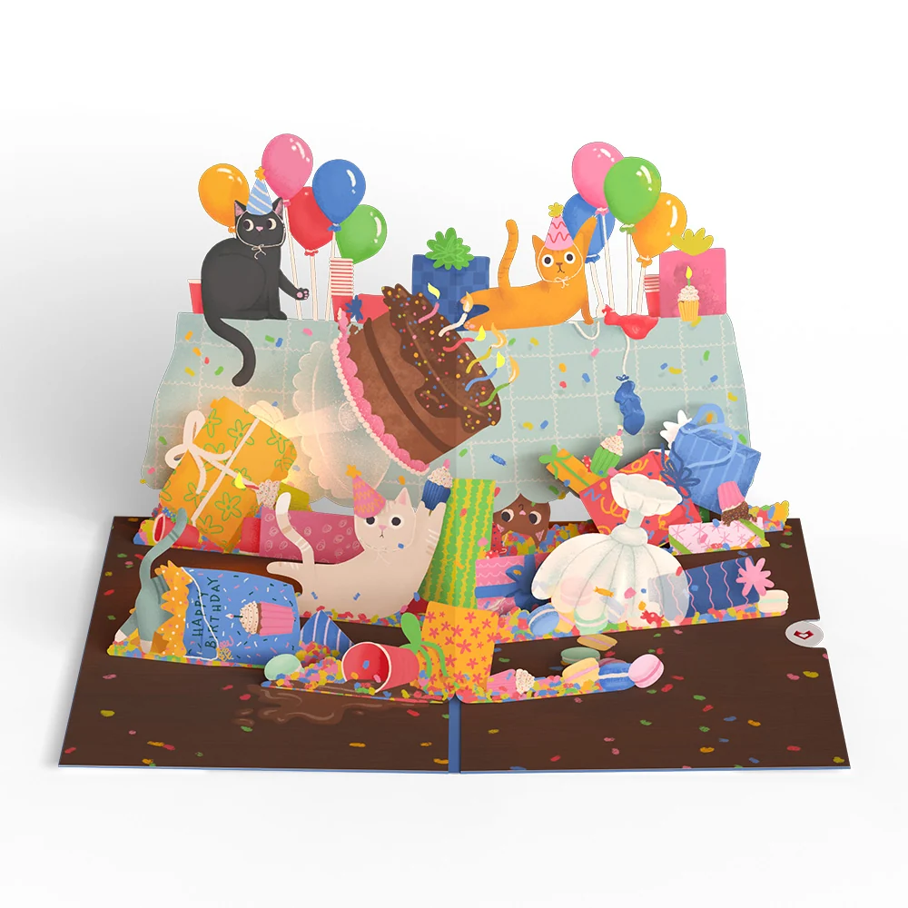Lovepop Birthday Cat-astrophe Music and Lights Pop-Up Card - Image 3