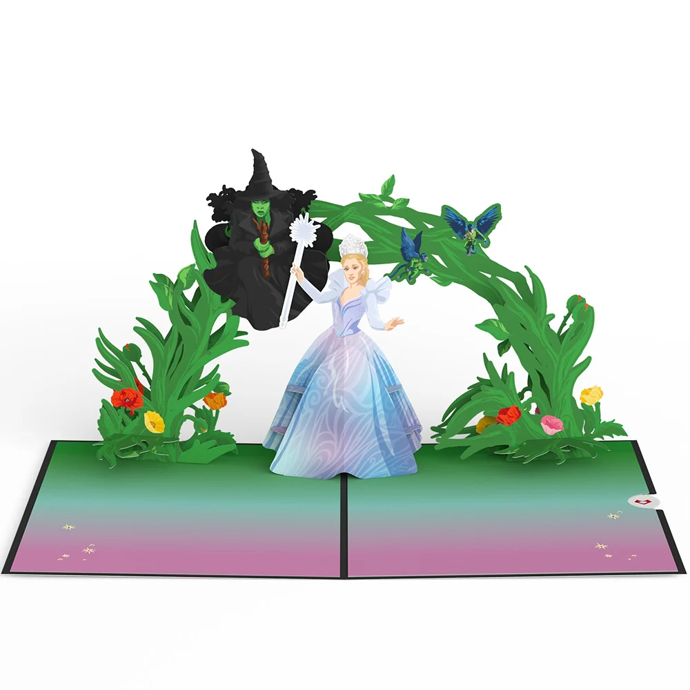 Lovepop Wicked Elphaba & Glinda We Go Together Like Pink & Green Pop-Up Card - Image 3