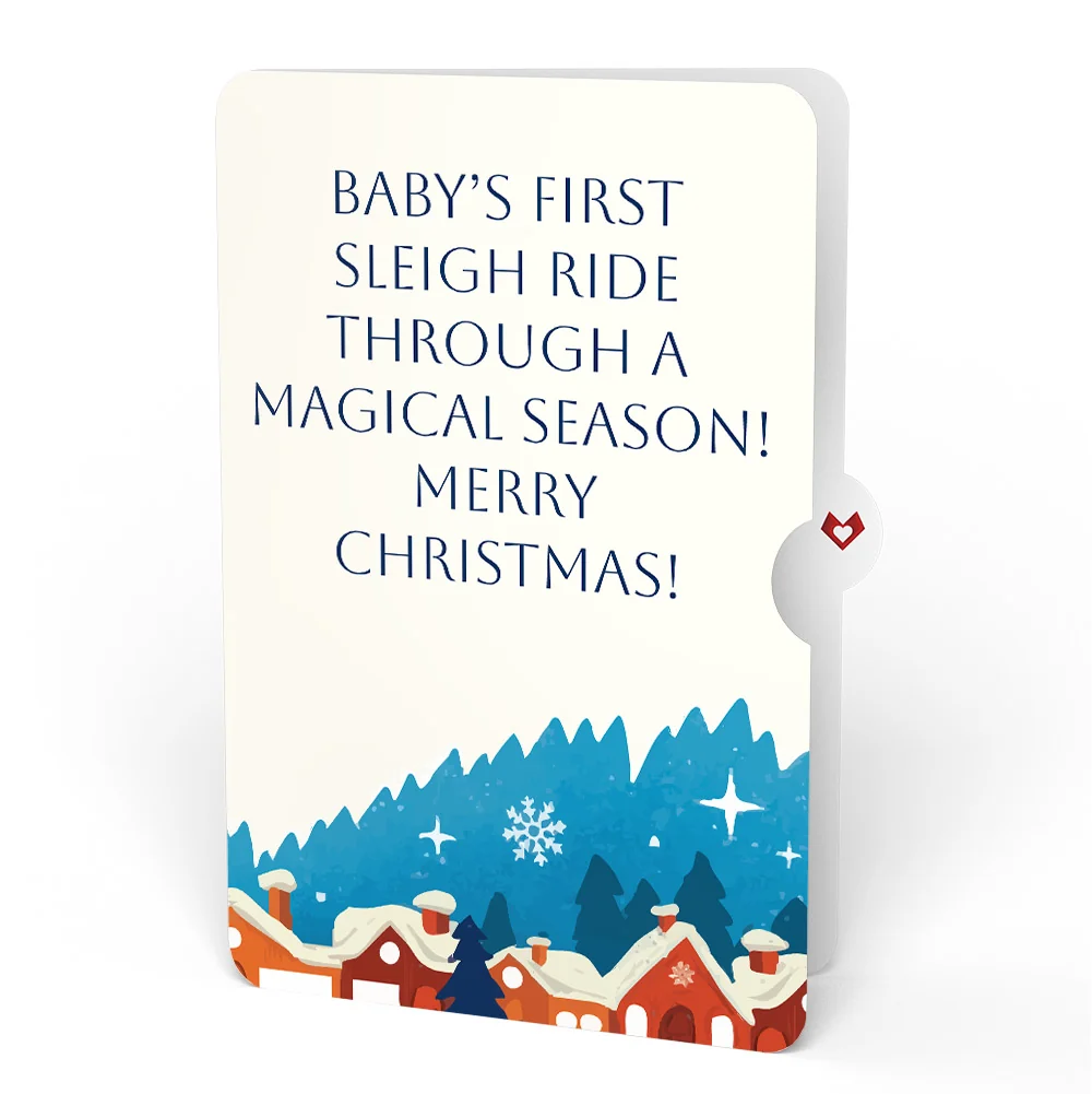 Lovepop Night Sky Santa Sleigh First Christmas Pop-Up Card and Snow Village Sentiment Set for Baby - Image 4