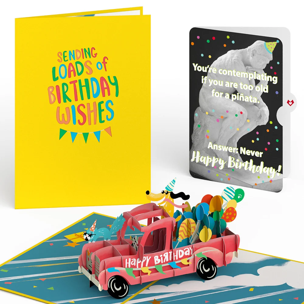 Lovepop Birthday Truck with The Thinker Pop-Up Card and Sentiment Set