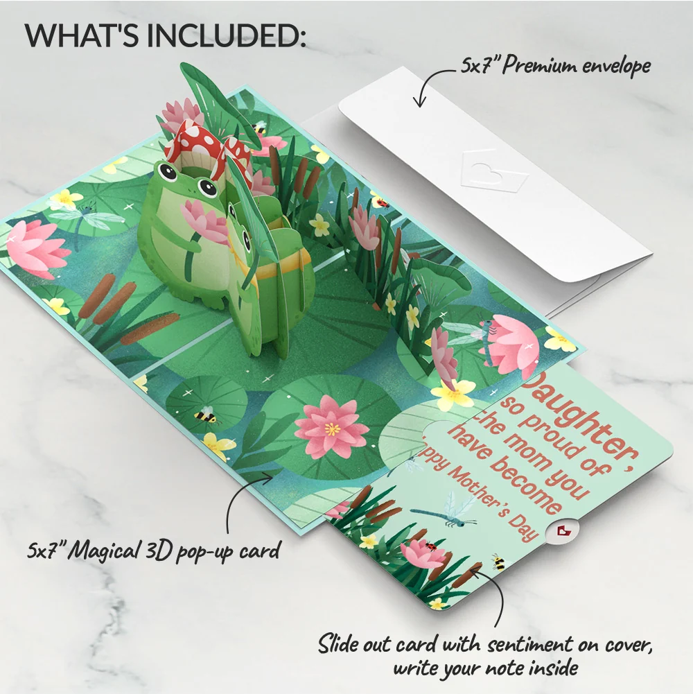Lovepop Time Well Spent Frogs Mother’s Day Pop-Up Card and Sentiment Set for Daughter - Image 2