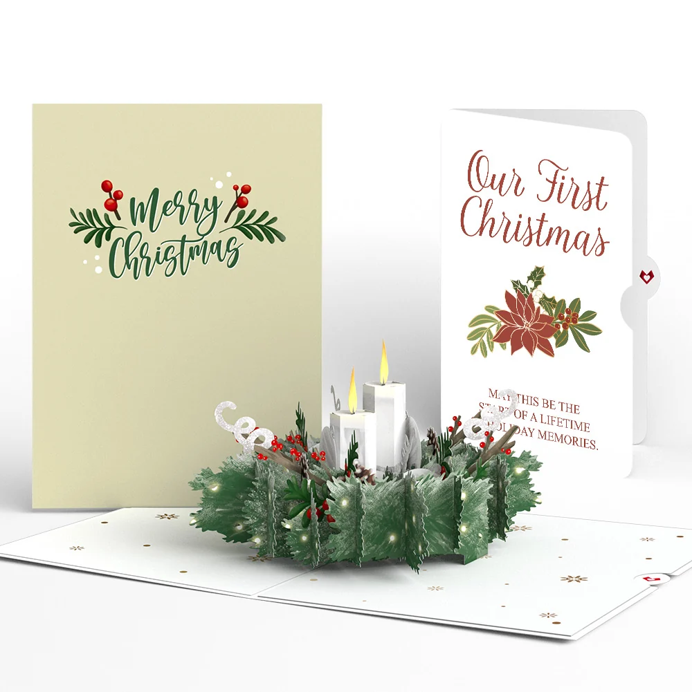 Lovepop Winter Greens Christmas Candle Pop-Up Card and Sentiment Set for Partner
