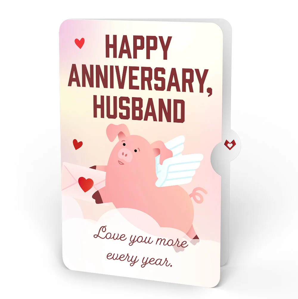 Lovepop Hogs and Kisses Anniversary Music and Light Pop-Up Card and Sentiment Set for Husband - Image 4