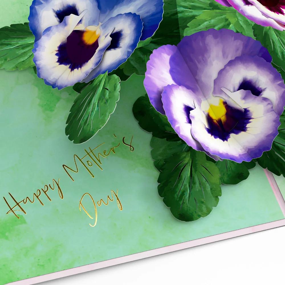 Lovepop Mother’s Day Pansies Pop-Up Card - Image 3