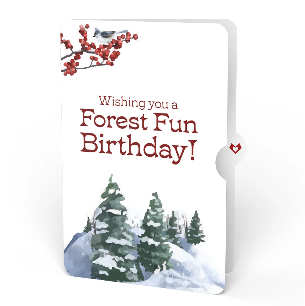 Lovepop Winter Chickadees Birthday Pop-Up Card and Forest Fun Sentiment Set - Image 4