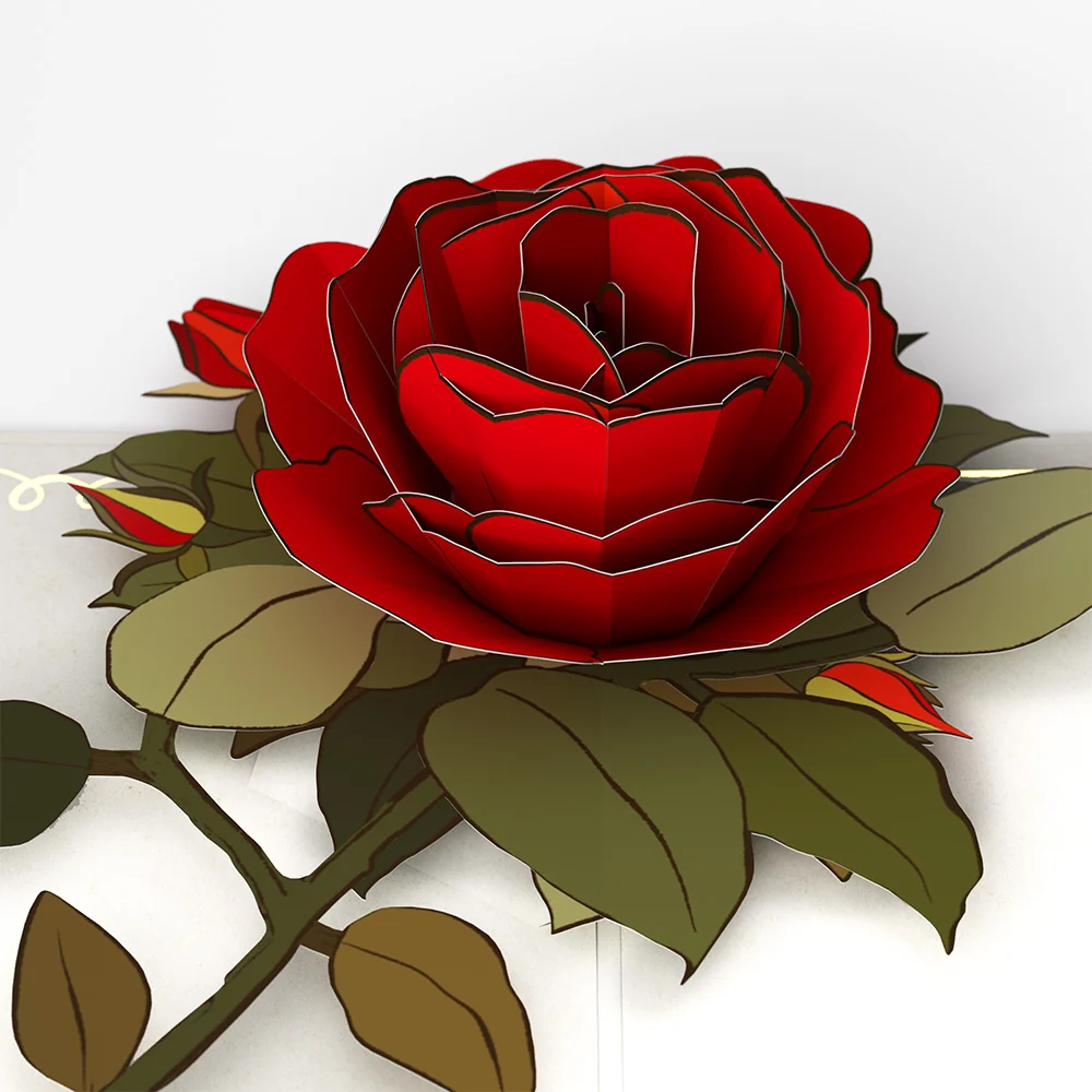 Lovepop Elegant Red Rose Pop-Up Card - Image 2