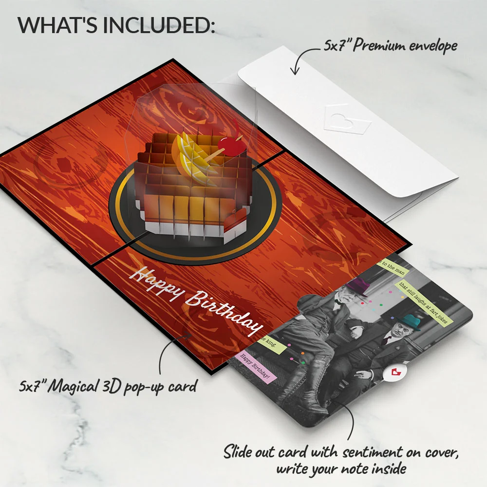 Lovepop Old Fashioned Birthday Pop-Up Card and Sentiment Set for Any Man - Image 2