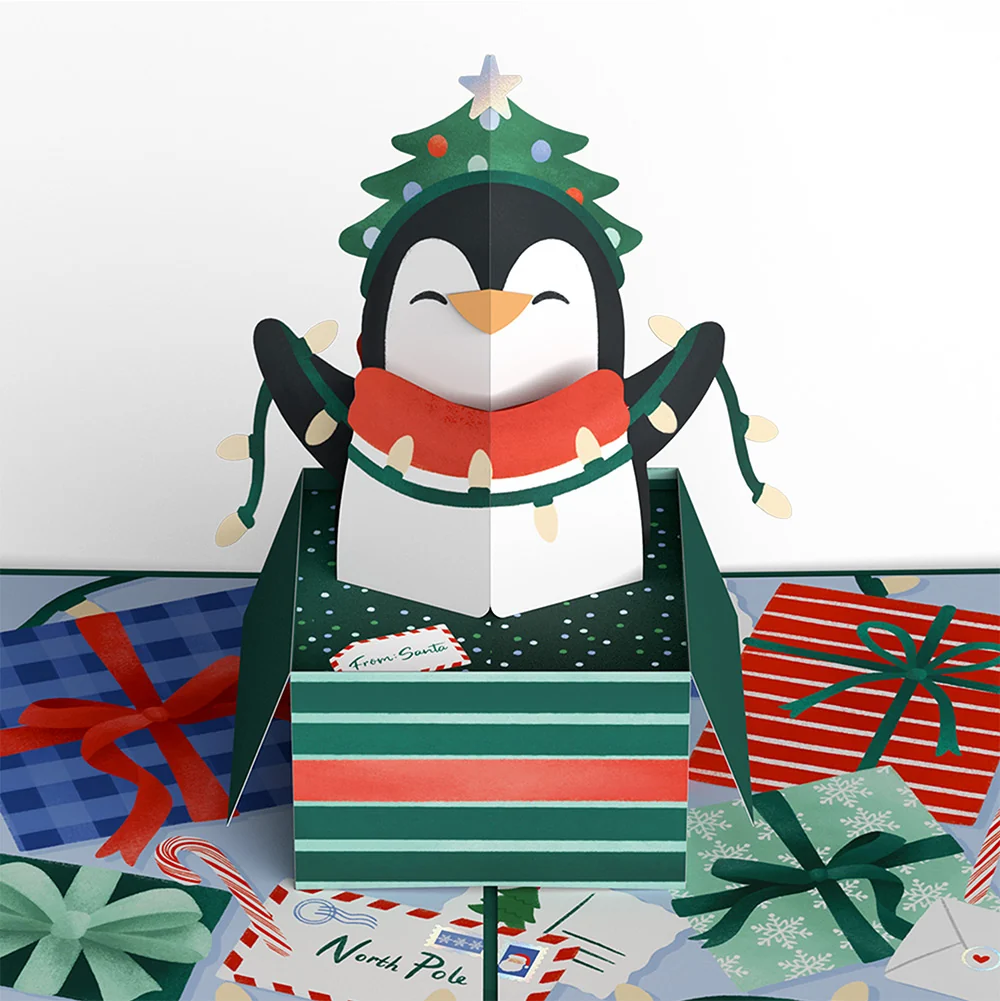 Lovepop Season's Greetings Penguin Surprise Pop-Up Card and Sentiment Set for Husband - Image 3