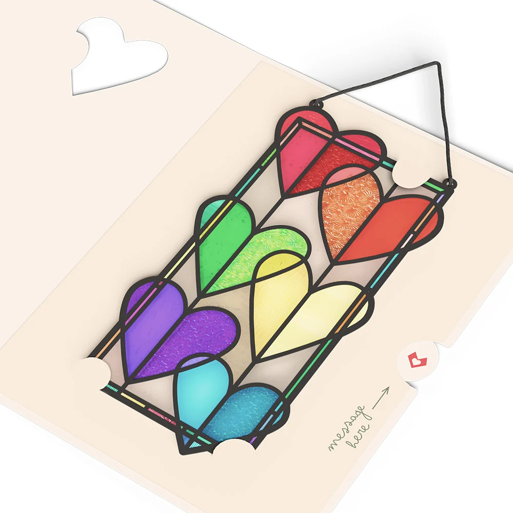 Lovepop Rainbow Hearts Suncatcher Card - Image 4