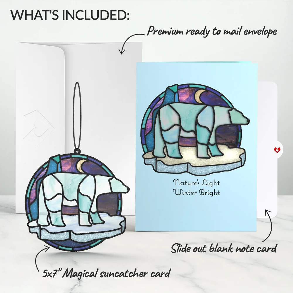 Lovepop Nature's Light Polar Bear Suncatcher Card - Image 6