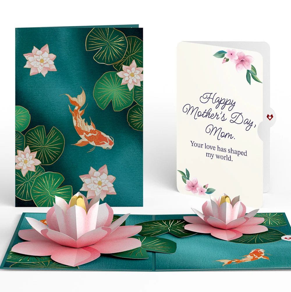 Lovepop Koi Fish and Lotus Pond Mother's Day Pop-Up Card and Sentiment Set for Mom
