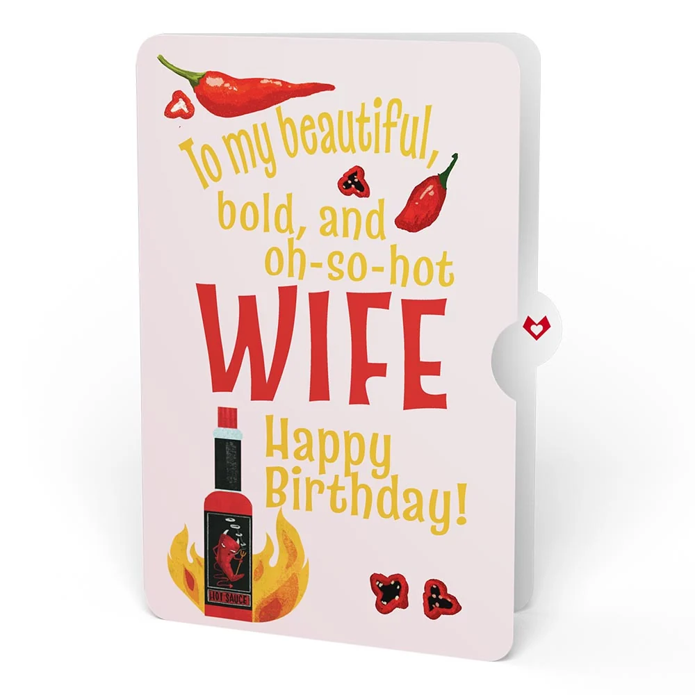 Lovepop Happy Birthday Hot Stuff Pop-Up Card and Sentiment Set for Wife Bottle - Image 4