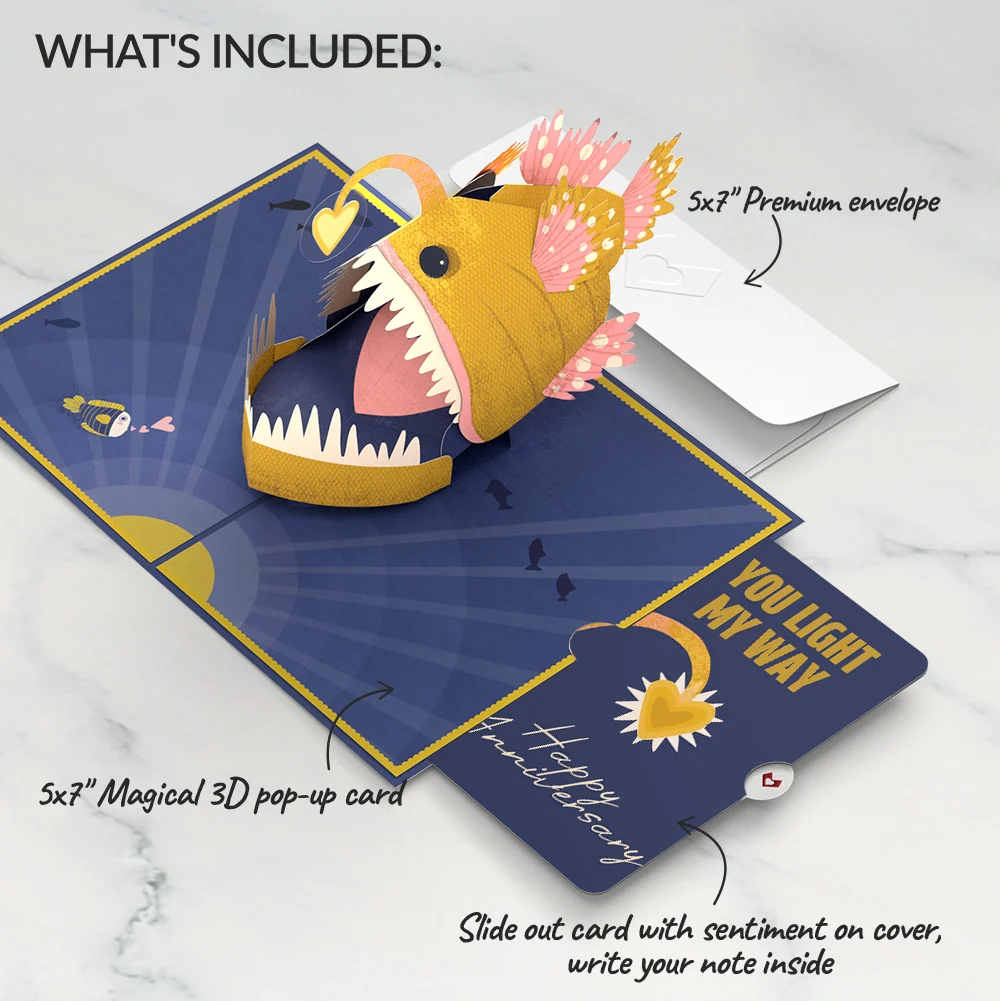 Lovepop You Are My Sunshine Anglerfish Anniversary Pop-Up Card and Sentiment Set - Image 2