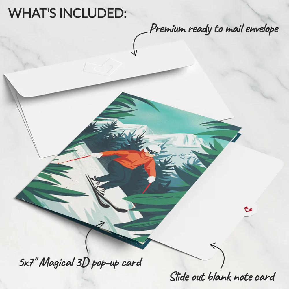 Lovepop Mountain Ski Adventure Pop-Up Card - Image 5