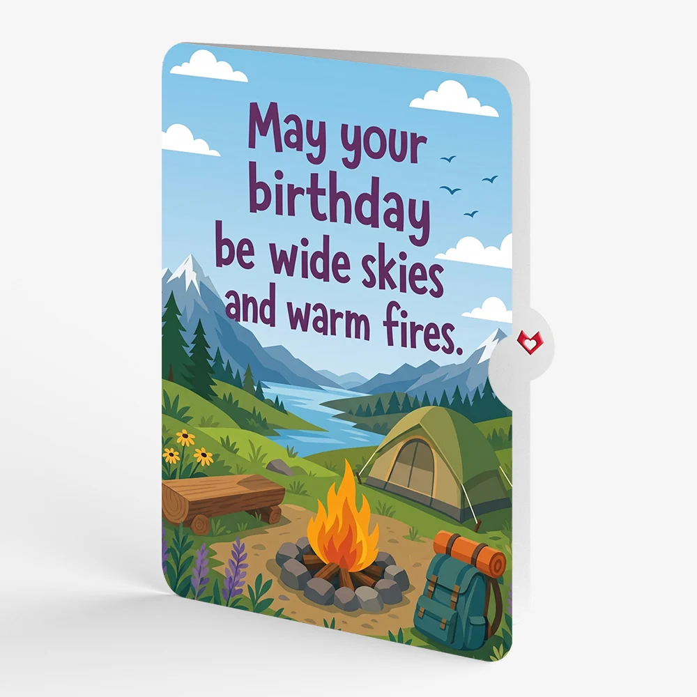 Lovepop Happy Trails Camping Trip Birthday Pop-Up Card and Wide Skies Sentiment Set Chair - Image 4