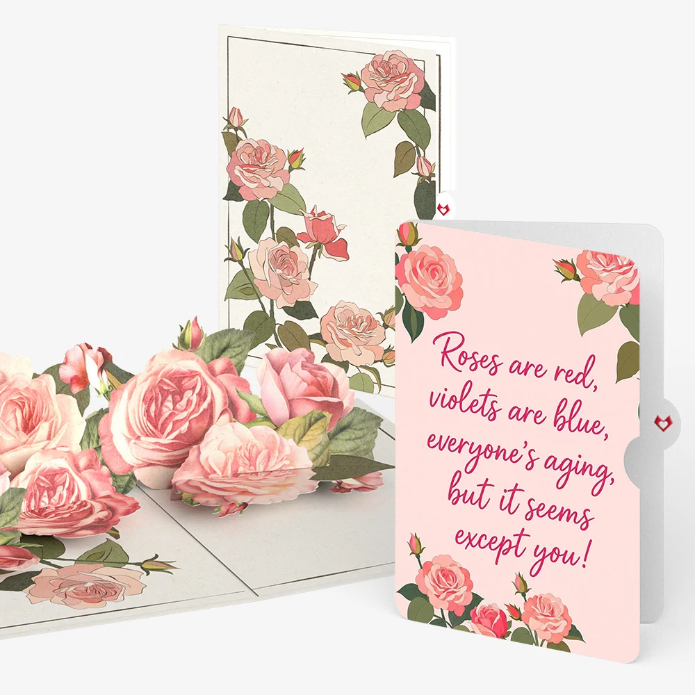Lovepop Roses in Bloom Birthday Pop-Up Card and Everyone's Aging Sentiment Set
