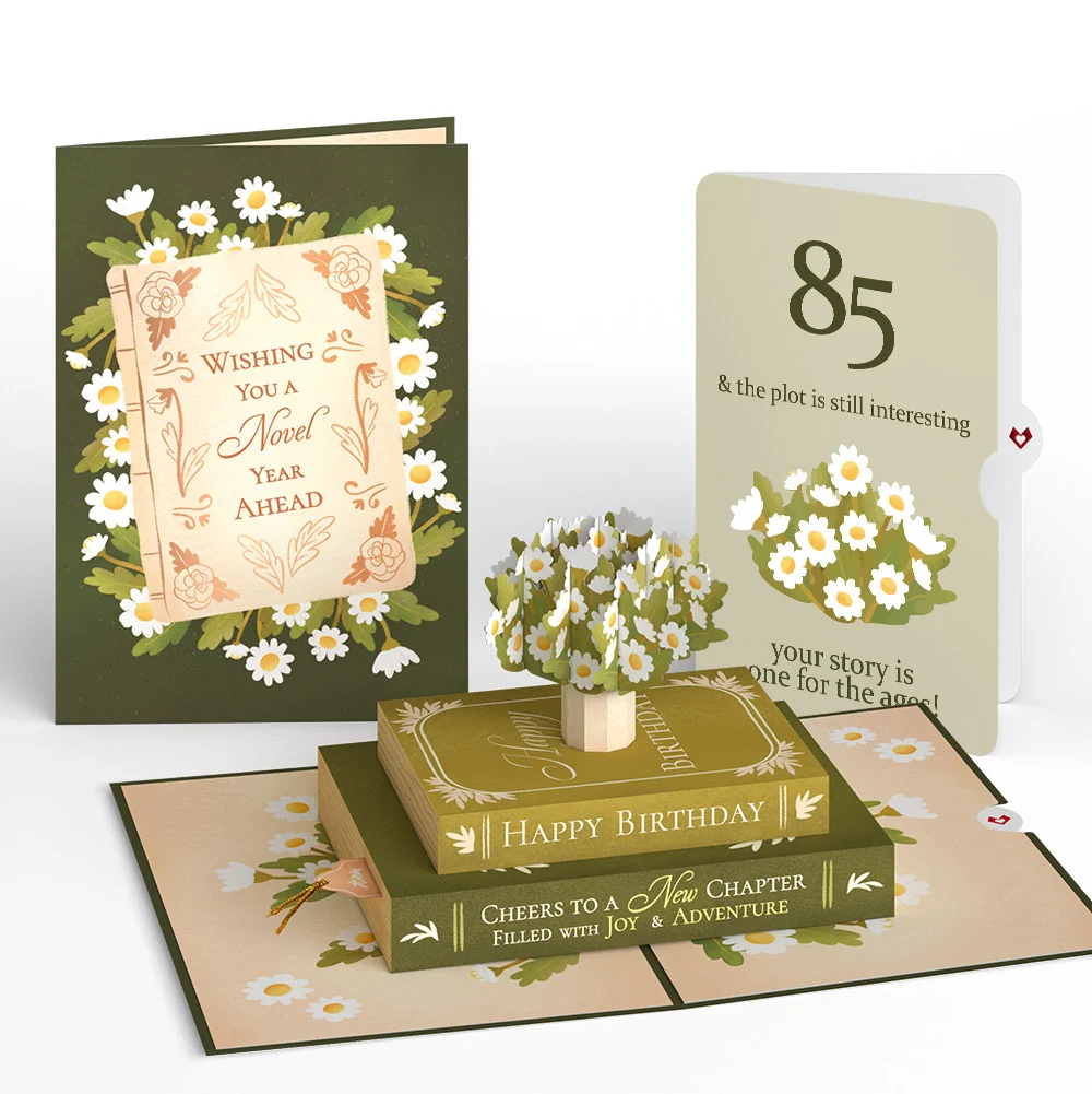 Lovepop Cheers to a New Chapter 85th Birthday Pop-Up Card and Sentiment Set Cream
