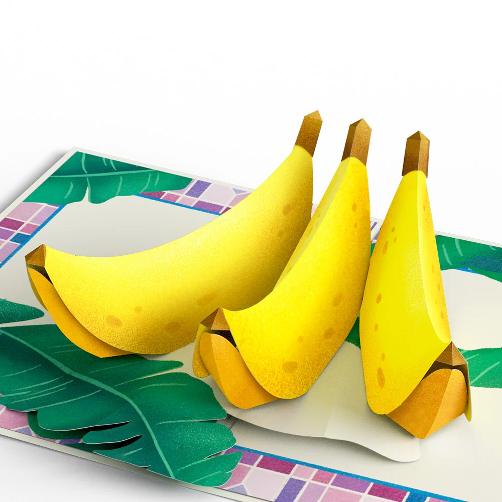 Lovepop Tropical Bananas Love Pop-Up Card and Sentiment Set Cream - Image 3