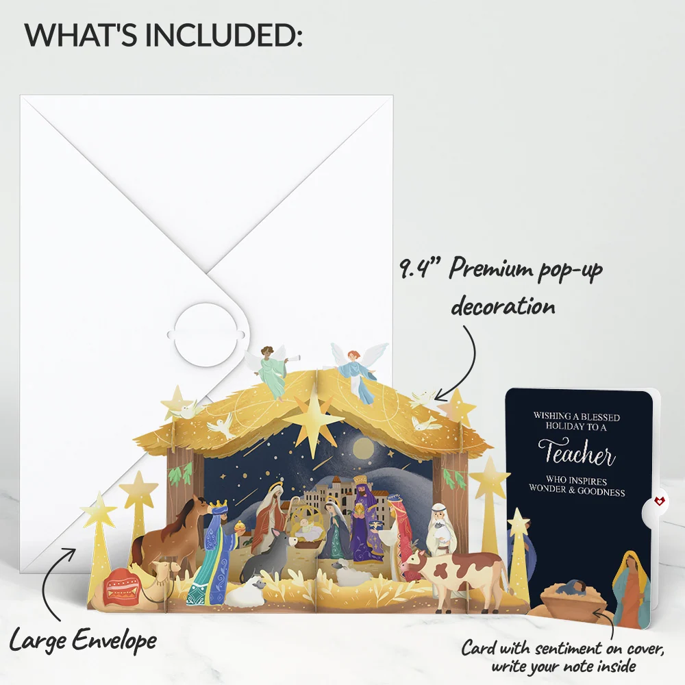 Lovepop Nativity Christmas Giant Pop-Up Gift and Sentiment Set for Teacher - Image 2