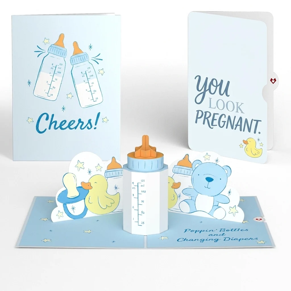 Lovepop Poppin' Bottles and Changing Diapers New Baby Pregnancy Pop-Up Card and Sentiment Set
