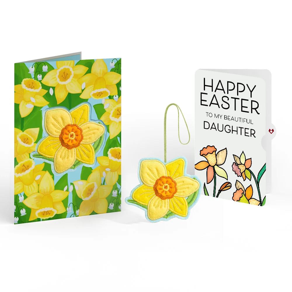 Lovepop Sunny Daffodil Easter Heartfelt Charm Card and Sentiment Set for Daughter Bag