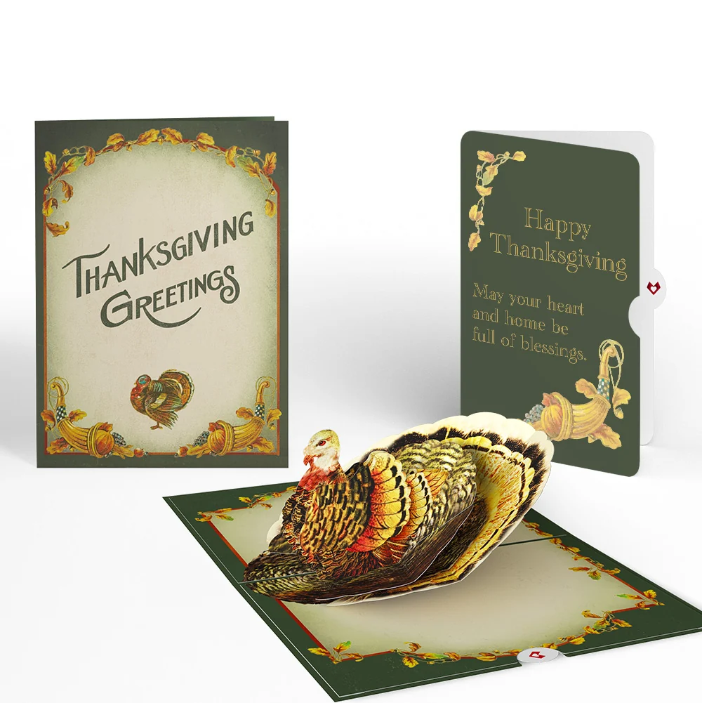 Lovepop Thanksgiving Greetings Vintage Turkey Pop-Up Card and Sentiment Set