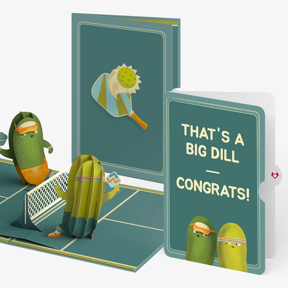 Lovepop Playful Pickleball Congratulations Pop-Up Card and Sentiment Set Cream