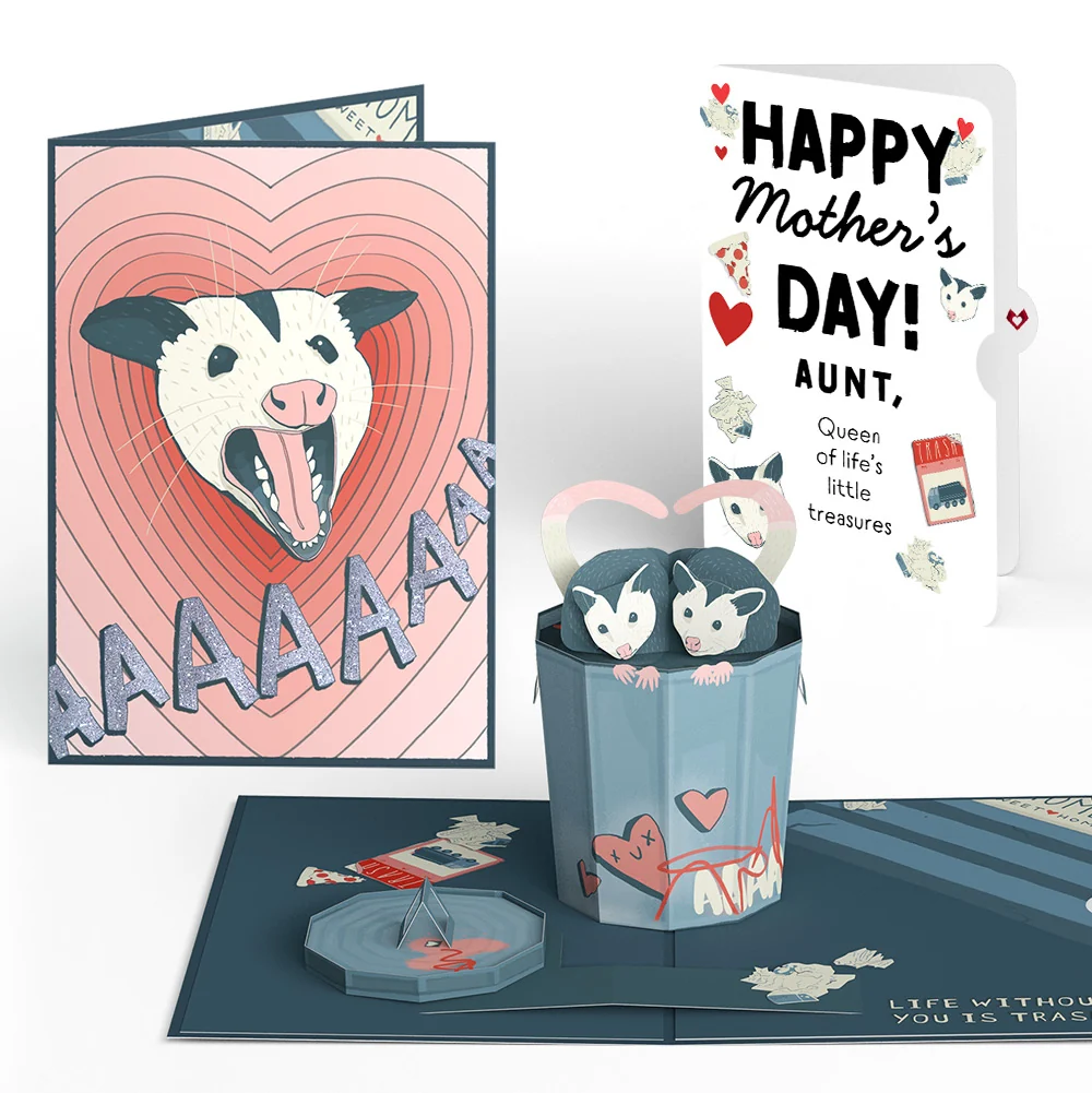 Lovepop Life Without You Is Trash Possums Mother’s Day Pop-Up Card and Sentiment Set for Aunt