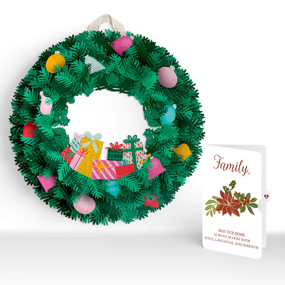 Lovepop Christmas Joy Wreath and Poinsettia Blooming Love Sentiment Set for Family