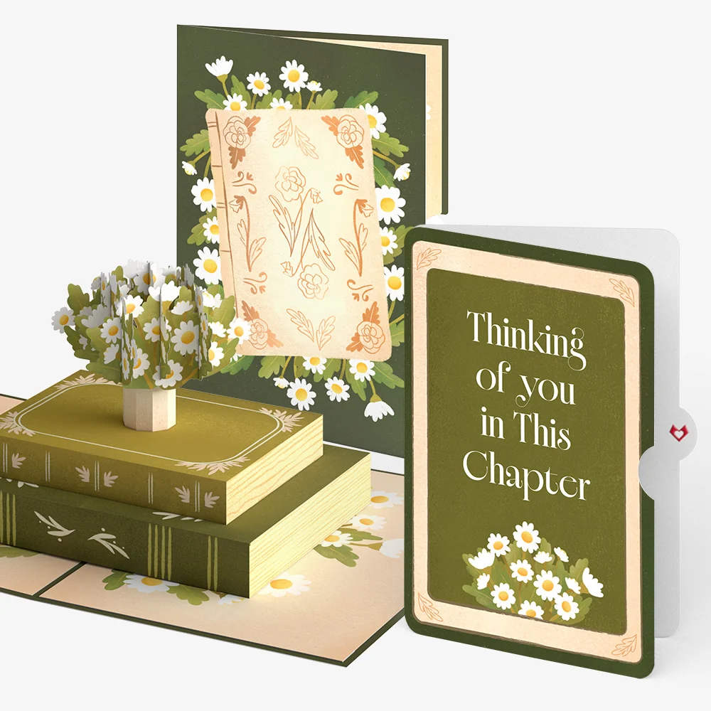 Lovepop Ornate Books Thinking of You Pop-Up Card and Sentiment Set Vase
