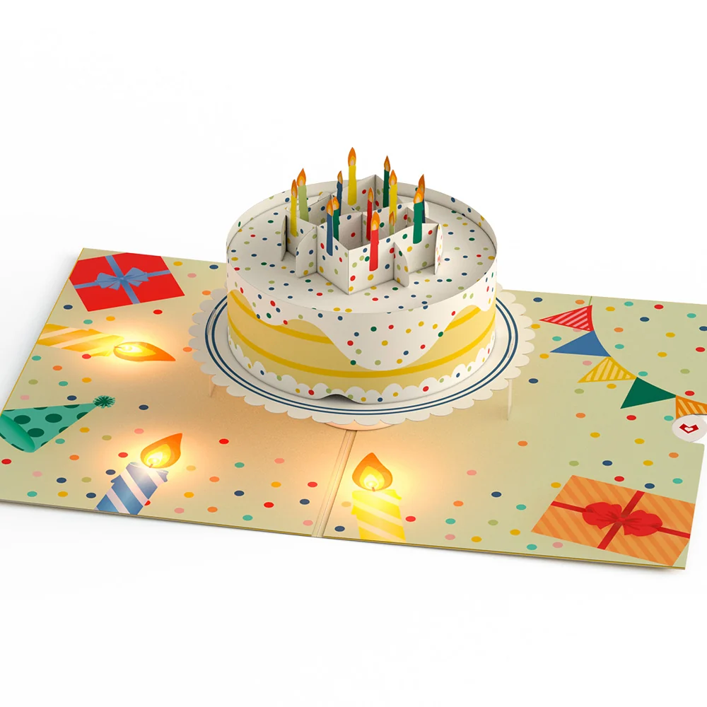 Lovepop Happy Birthday Confetti Cake Music and Lights Pop-Up Card - Image 4