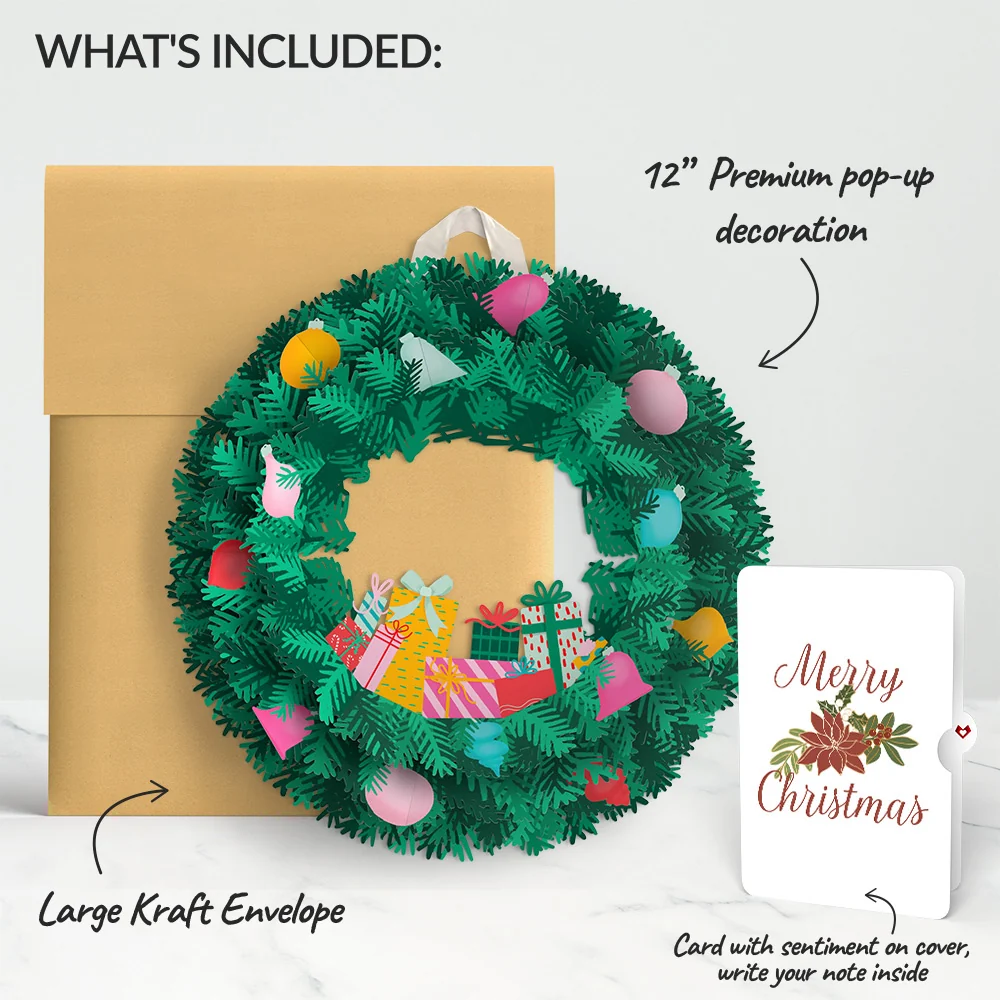Lovepop Christmas Joy Wreath and Poinsettia Sentiment Set - Image 2