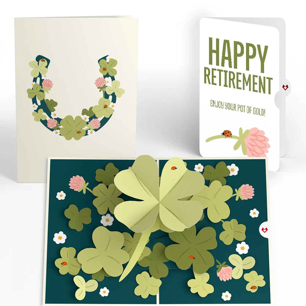 Lovepop Shamrock Fields Retirement Pop-Up Card and Sentiment Set Cream