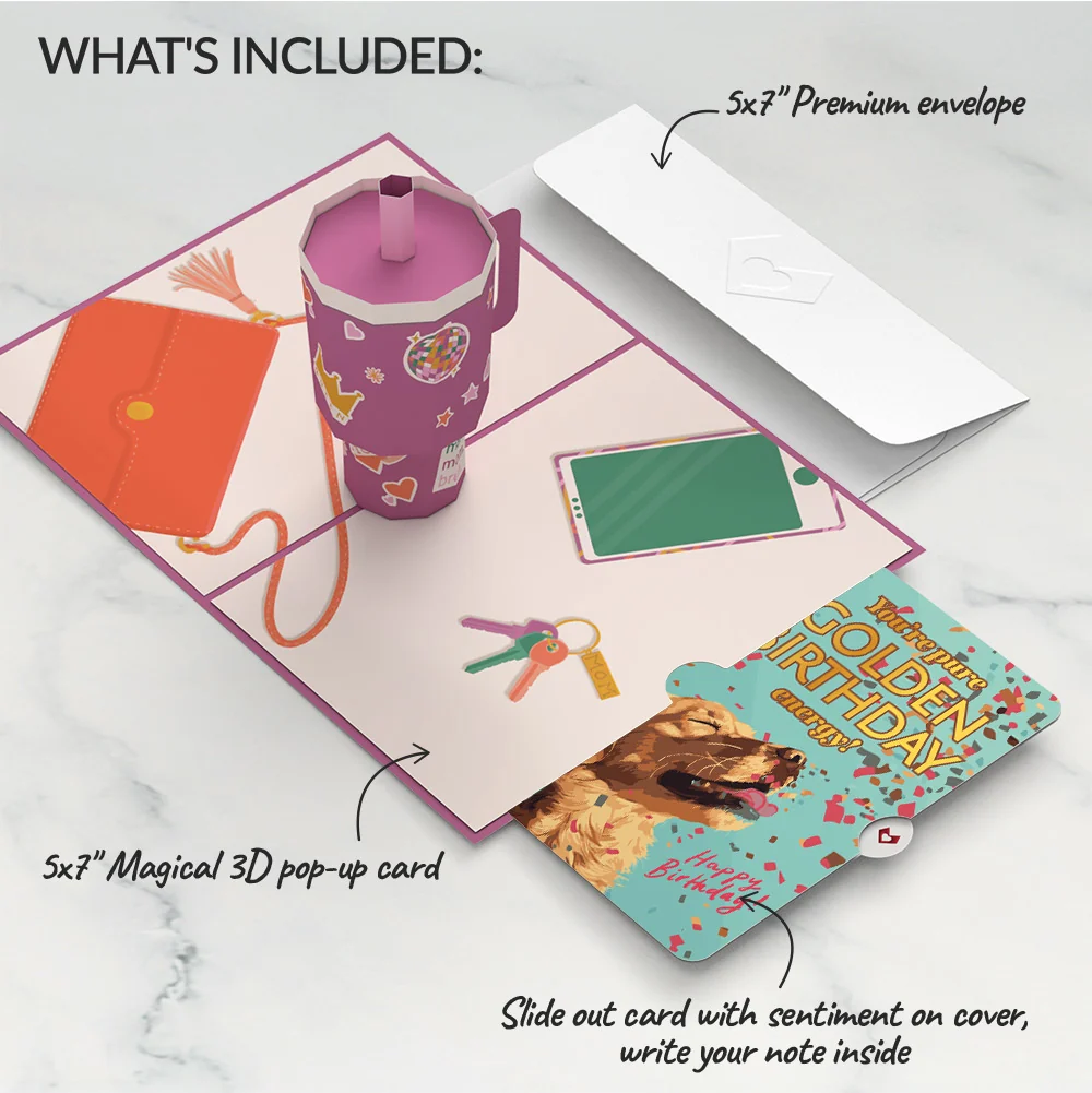 Lovepop Mom Era Tumbler Birthday Pop-Up Card and Golden Energy Sentiment Set - Image 2