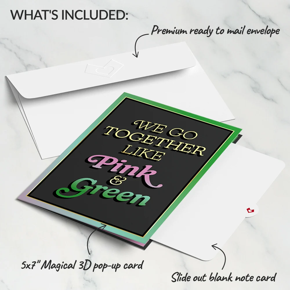 Lovepop Wicked Elphaba & Glinda We Go Together Like Pink & Green Pop-Up Card - Image 5