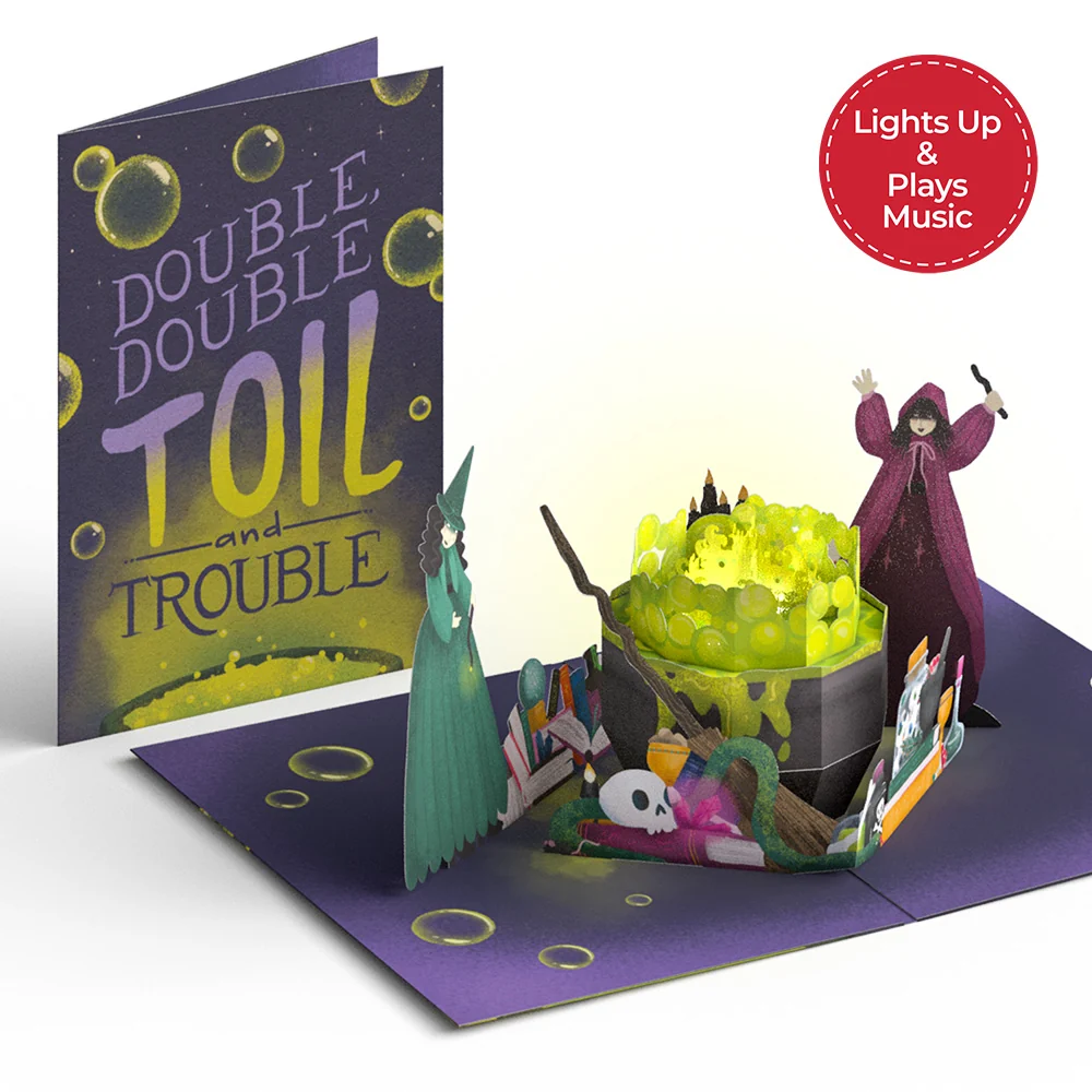 Lovepop Toil and Trouble Halloween Cauldron Music and Lights Pop-Up Card