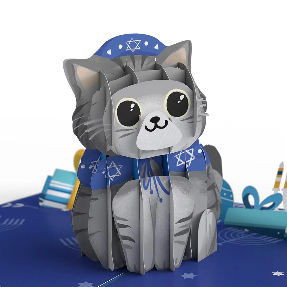 Lovepop Happy Hanukkah Cat Pop-Up Card - Image 2