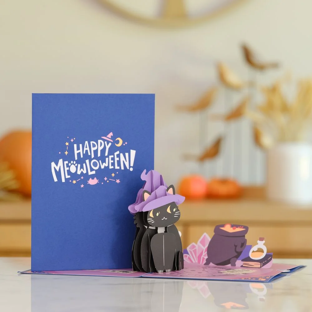 Lovepop Halloween Cat Classic Pop-Up Card Glass - Image 4