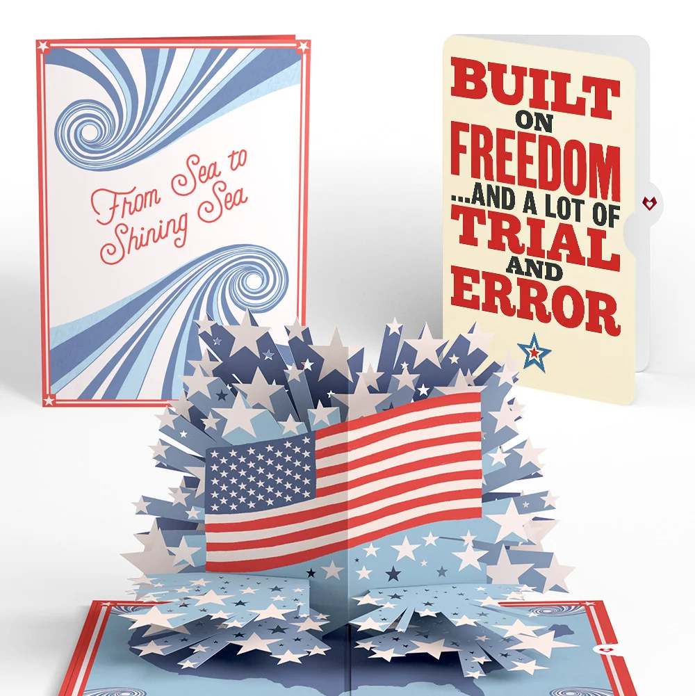Lovepop From Sea to Shining Sea Americana Pop-Up Card and Sentiment Set Cream
